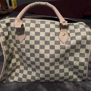 Grey and white Checkered purse